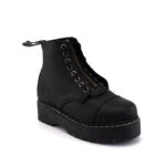 Grinders CAMERON Zip & Lace Up Derby Boots Rock Black Leather