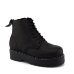 Grinders CHARLIE 8 Eyelet Lace Up Derby Boots Black Leather