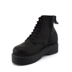 Grinders CHARLIE 8 Eyelet Lace Up Derby Boots Black Leather