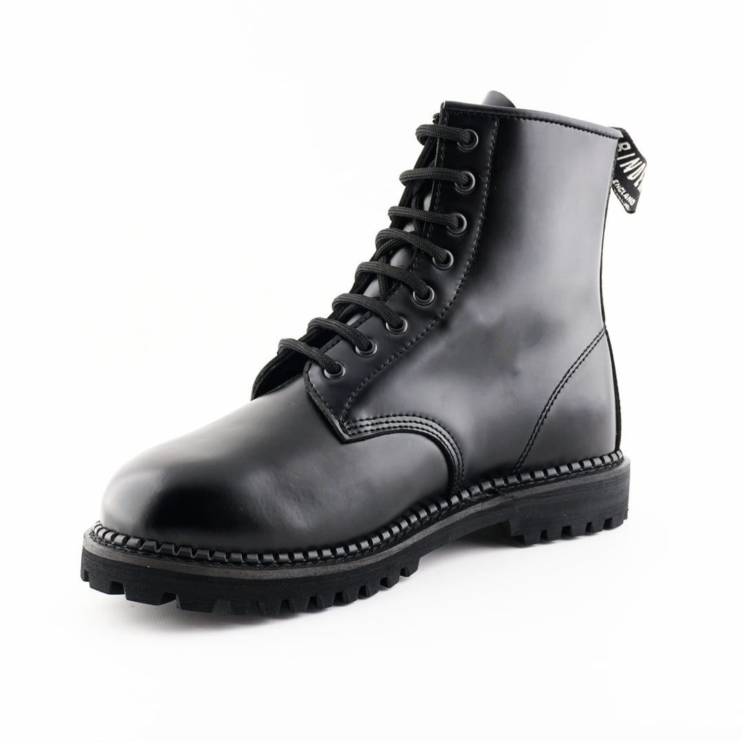 Grinders CEDRIC New Derby Rock 8 Eyelet Boots Black Cherry Red Lace Up