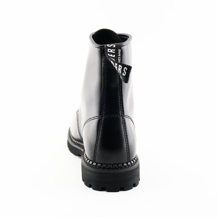 Grinders CEDRIC New Derby Rock 8 Eyelet Boots Black Cherry Red Lace Up