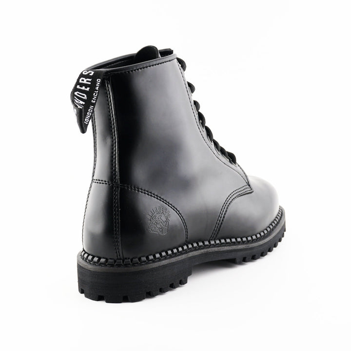 Grinders CEDRIC New Derby Rock 8 Eyelet Boots Black Cherry Red Lace Up