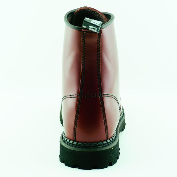 Grinders CEDRIC New Derby Rock 8 Eyelet Boots Black Cherry Red Lace Up