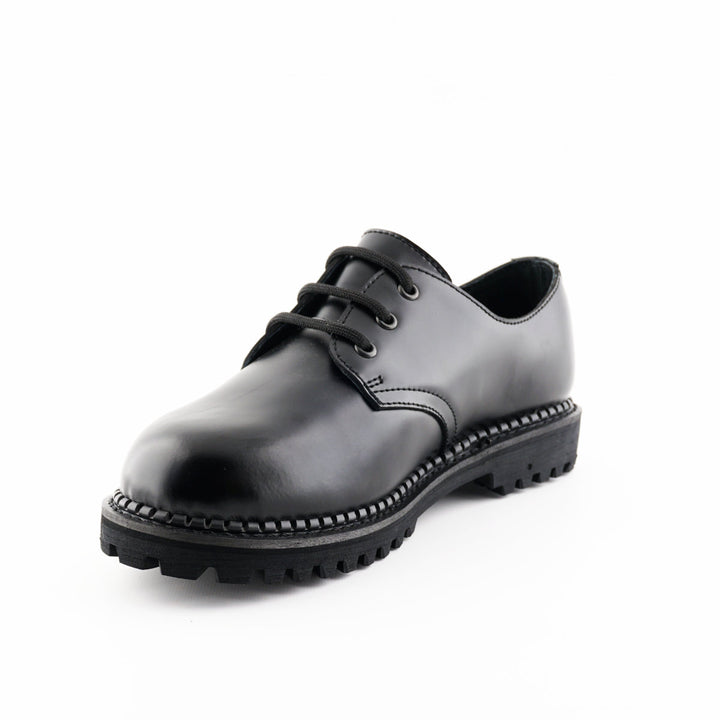 Grinders PERCIVAL New Lace Up Oxford Shoes Rock Black Leather