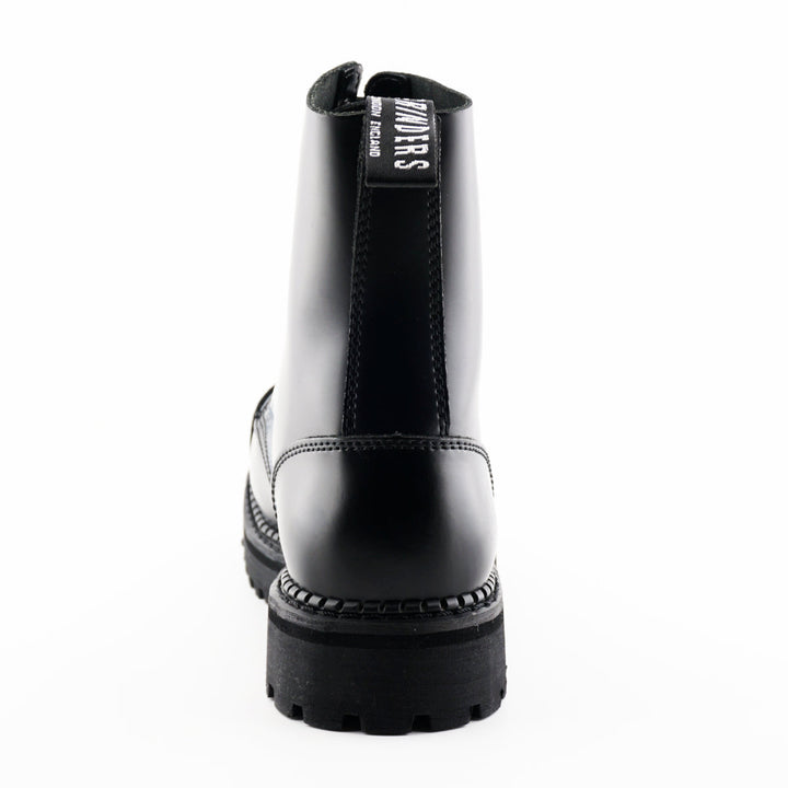 Grinders BULLDOG 10 Eyelet Steel Toe Cap Boots New Black Leather Rock