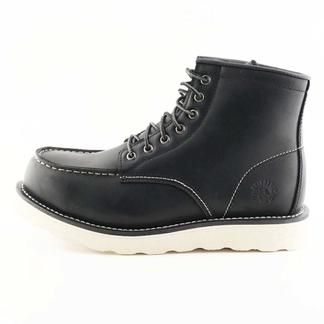 Grinders ALPHA NEW 7 Eyelet Black Brown Leather Rock Safety Steel Cap Lace Up Derby Boots 