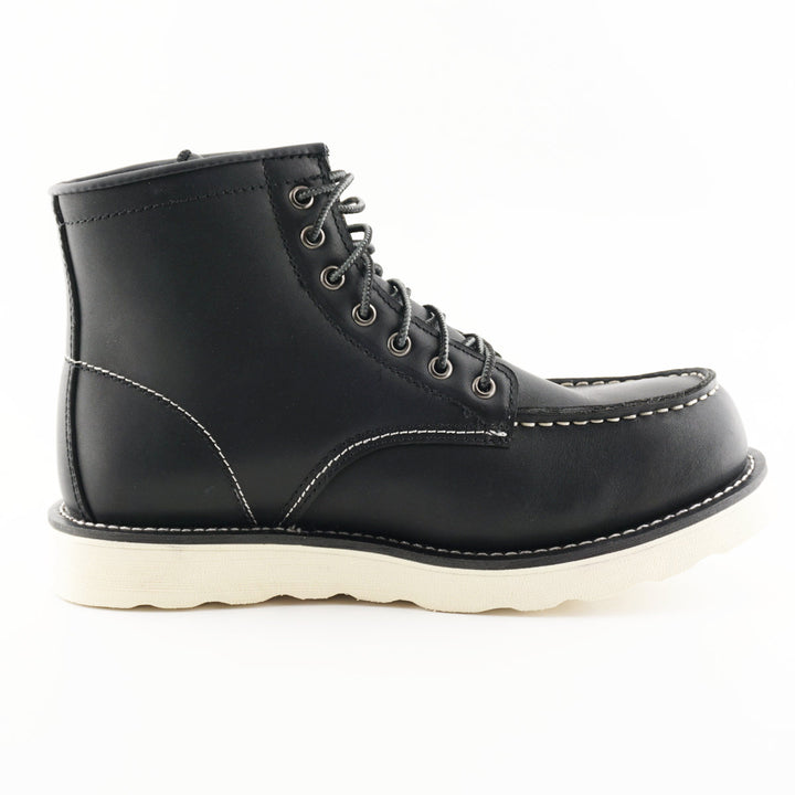 Grinders ALPHA NEW 7 Eyelet Black Brown Leather Rock Safety Steel Cap Lace Up Derby Boots 