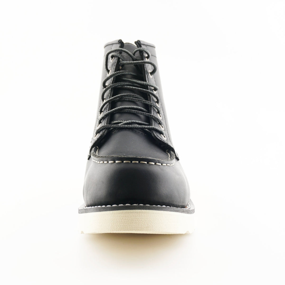 Grinders ALPHA NEW 7 Eyelet Black Brown Leather Rock Safety Steel Cap Lace Up Derby Boots 