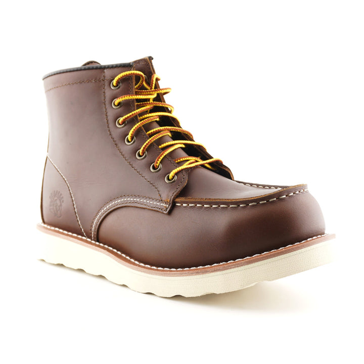 Grinders ALPHA NEW 7 Eyelet Black Brown Leather Rock Safety Steel Cap Lace Up Derby Boots 