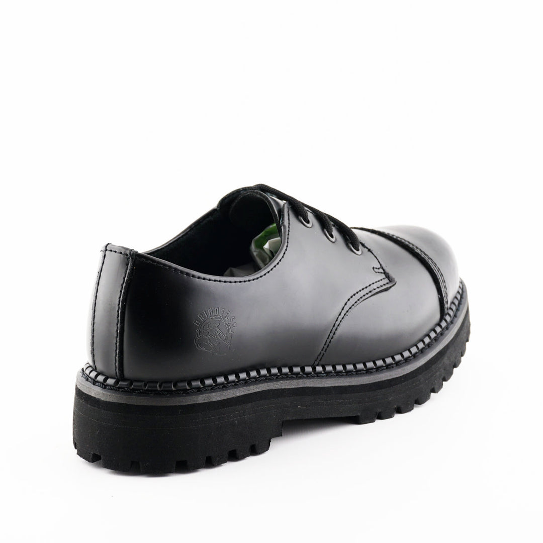 Grinders BOXER Steel Toe Cap Oxford Lace Up Shoes New Gibson Rock Black Leather