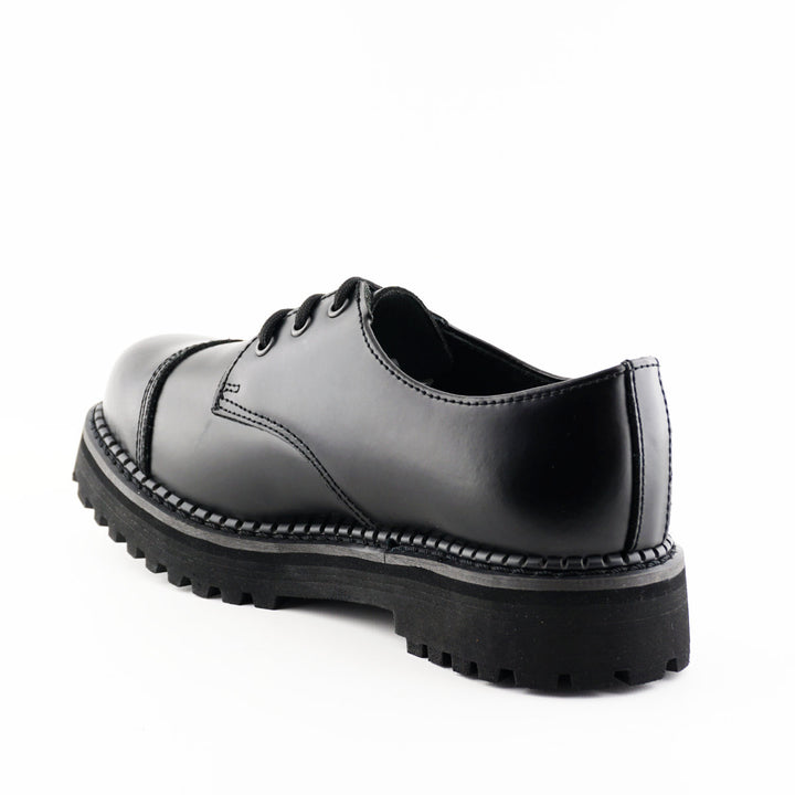 Grinders BOXER Steel Toe Cap Oxford Lace Up Shoes New Gibson Rock Black Leather