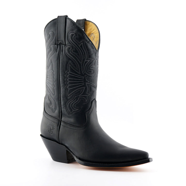 Grinders BUFFALO New Classic Cowboy Western Boots Black Brown Leather