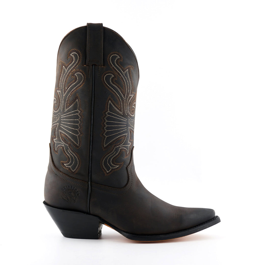Grinders BUFFALO New Classic Cowboy Western Boots Black Brown Leather