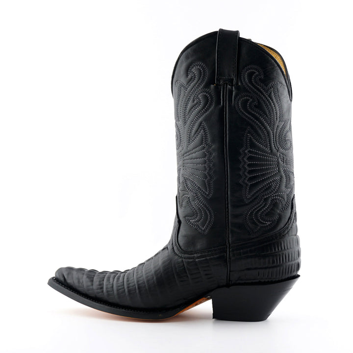 Grinders CAROLINA New Croc Classic Cowboy Western Boots Black Brown Leather