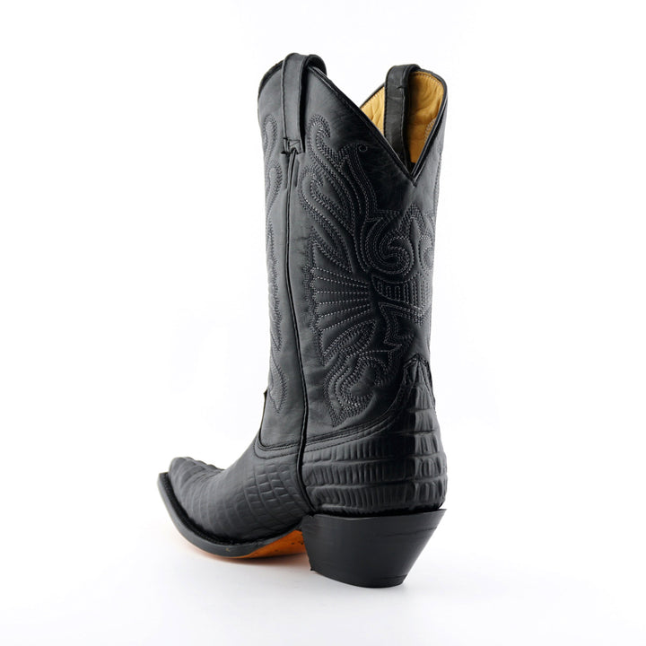 Grinders CAROLINA New Croc Classic Cowboy Western Boots Black Brown Leather
