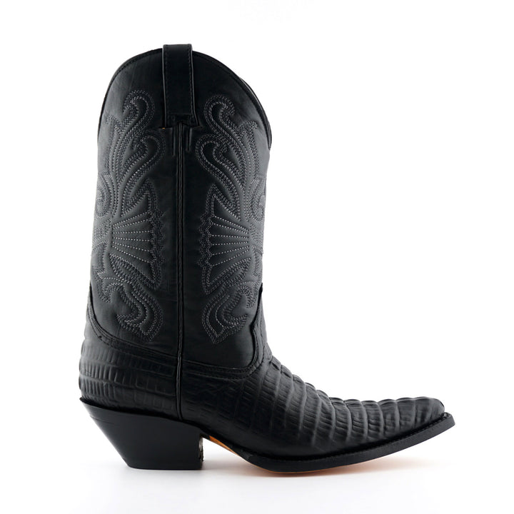 Grinders CAROLINA New Croc Classic Cowboy Western Boots Black Brown Leather