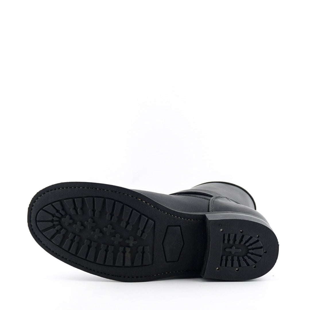 Grinders CHARGER New Black Leather Rock Low Engineer Ankle Boots
