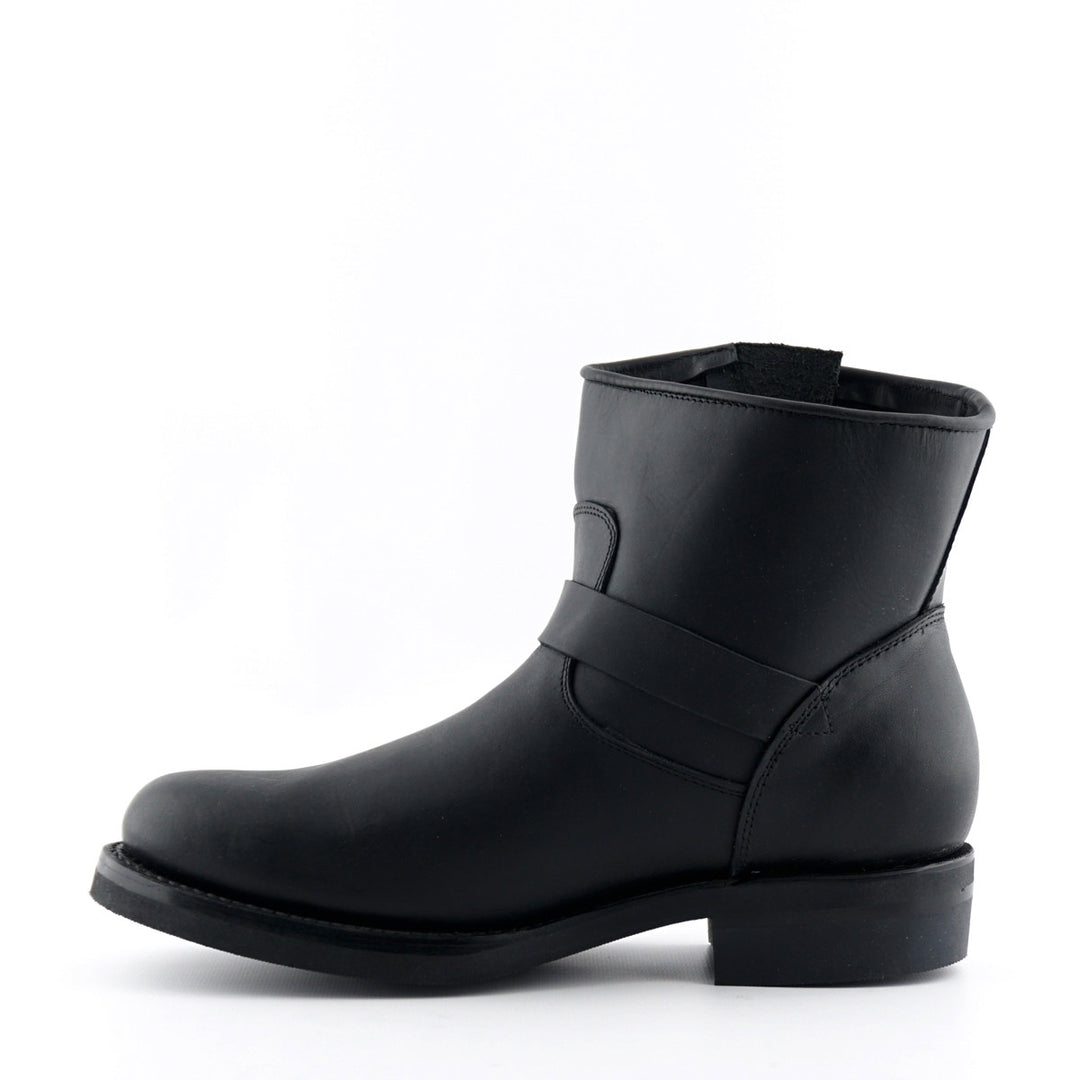 Grinders CHARGER New Black Leather Rock Low Engineer Ankle Boots