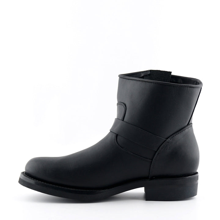 Grinders CHARGER New Black Leather Rock Low Engineer Ankle Boots
