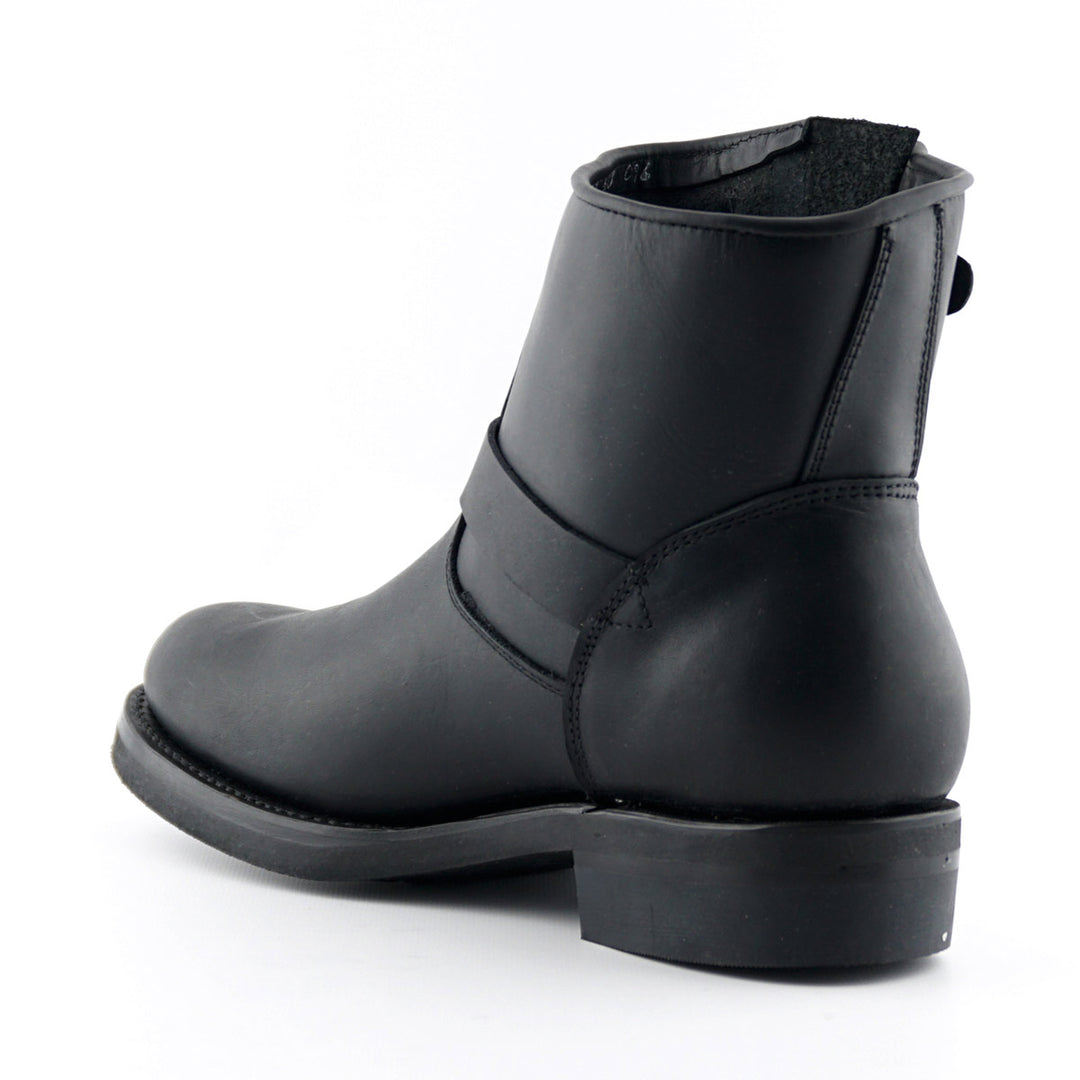 Grinders CHARGER New Black Leather Rock Low Engineer Ankle Boots