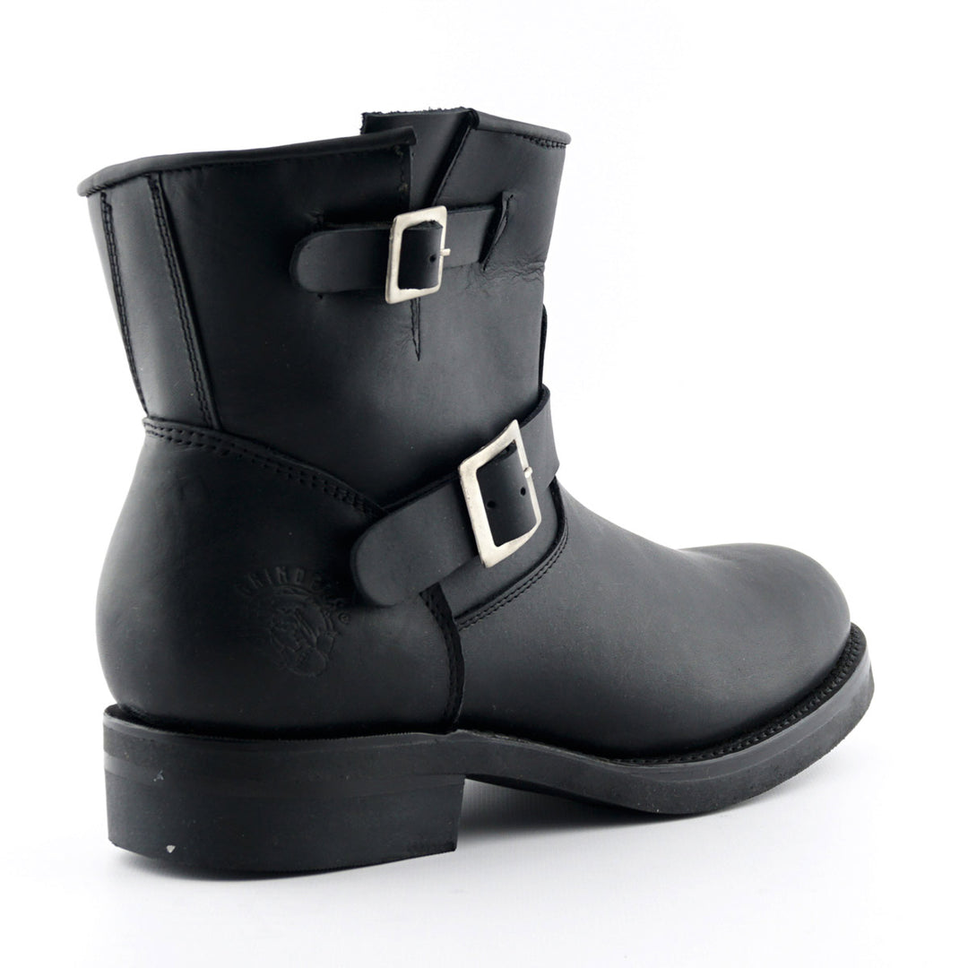 Grinders CHARGER New Black Leather Rock Low Engineer Ankle Boots