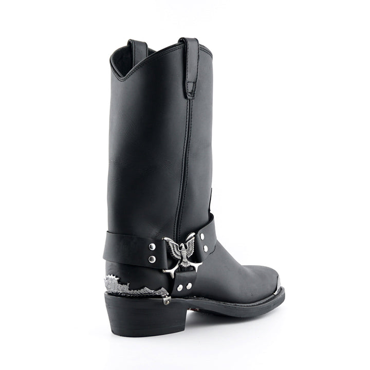 Grinders EAGLE HI New Rock Cowboy Western Biker Boots Black Leather