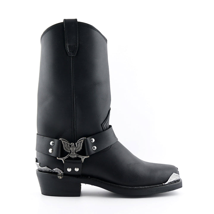 Grinders EAGLE HI New Rock Cowboy Western Biker Boots Black Leather