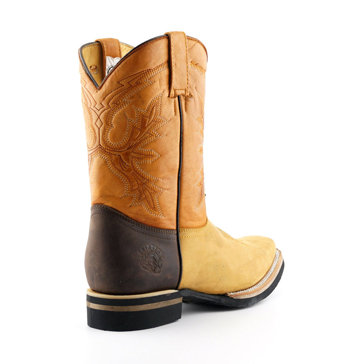 Grinders EL PASO Boots Tan Brown Leather Square Toe Biker Western