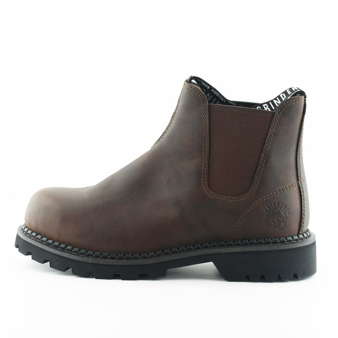 Grinders FALCON New Dealer Chelsea Rock boots Black Brown Leather Safety Steel Toe Cap