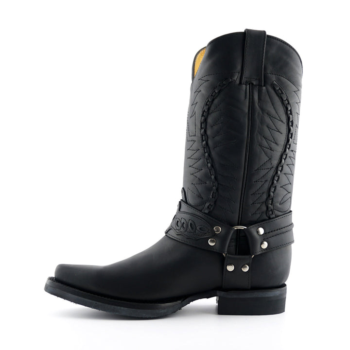 Grinders GALVESTON New Rock Classic Cowboy Western Biker Boots Black Brown Leather