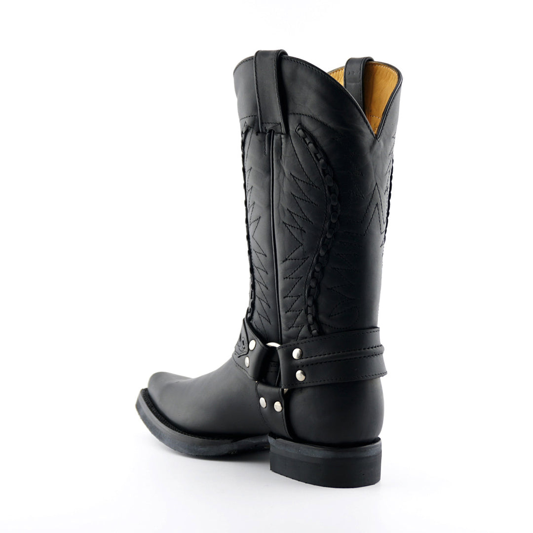 Grinders GALVESTON New Rock Classic Cowboy Western Biker Boots Black Brown Leather