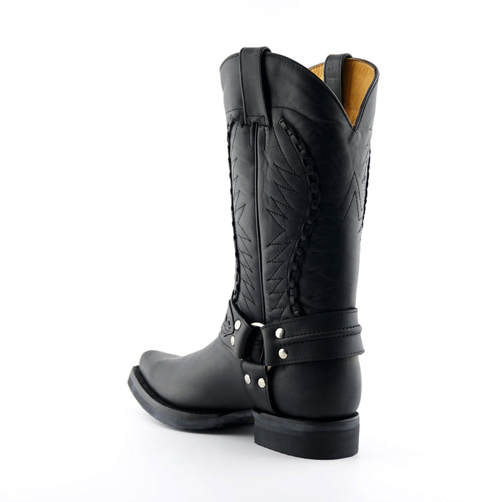 Grinders GALVESTON New Rock Classic Cowboy Western Biker Boots Black Brown Leather