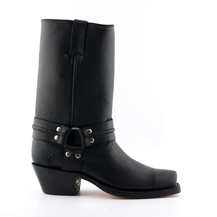 Grinders HARNESS HI New Classic Rock Boots Square Toe Biker Western Boots Black Brown Leather
