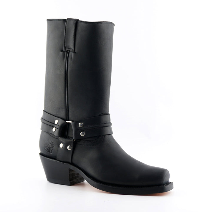 Grinders HARNESS HI New Classic Rock Boots Square Toe Biker Western Boots Black Brown Leather