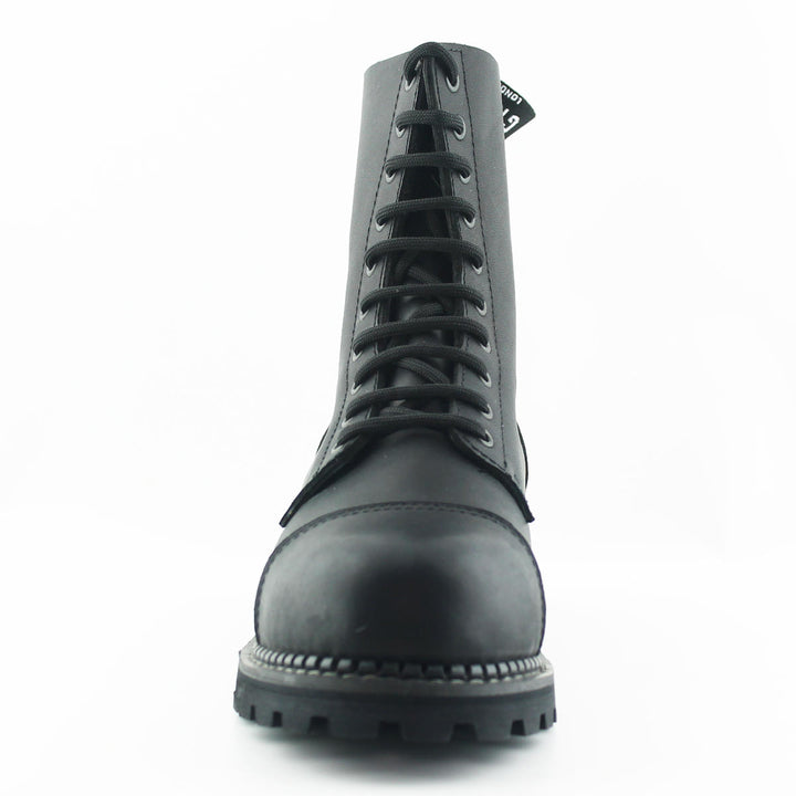 Grinders HUNTER New Black Rock Leather Safety Steel Cap Lace Up Combat Derby Boots