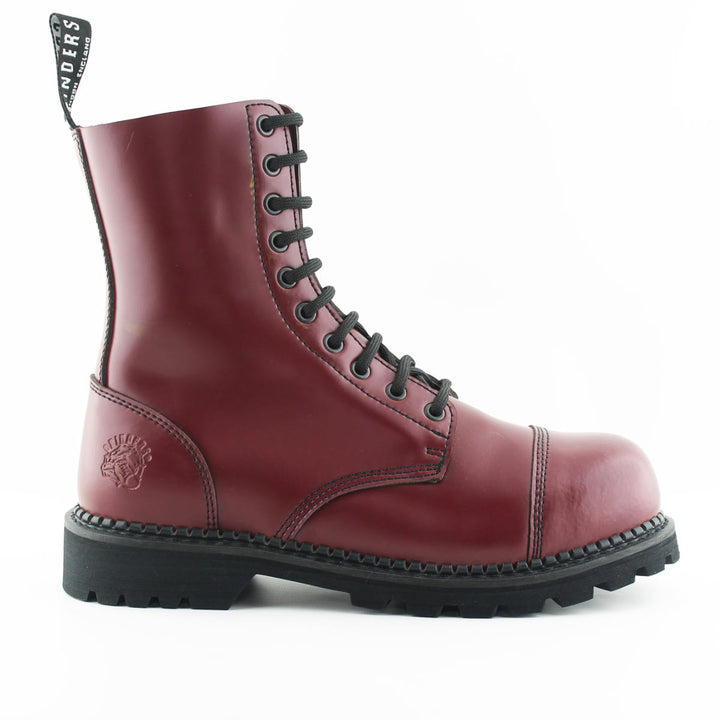 Grinders HUNTER New Cherry Red Rock Leather Safety Steel Cap Lace Up Combat Derby Boots