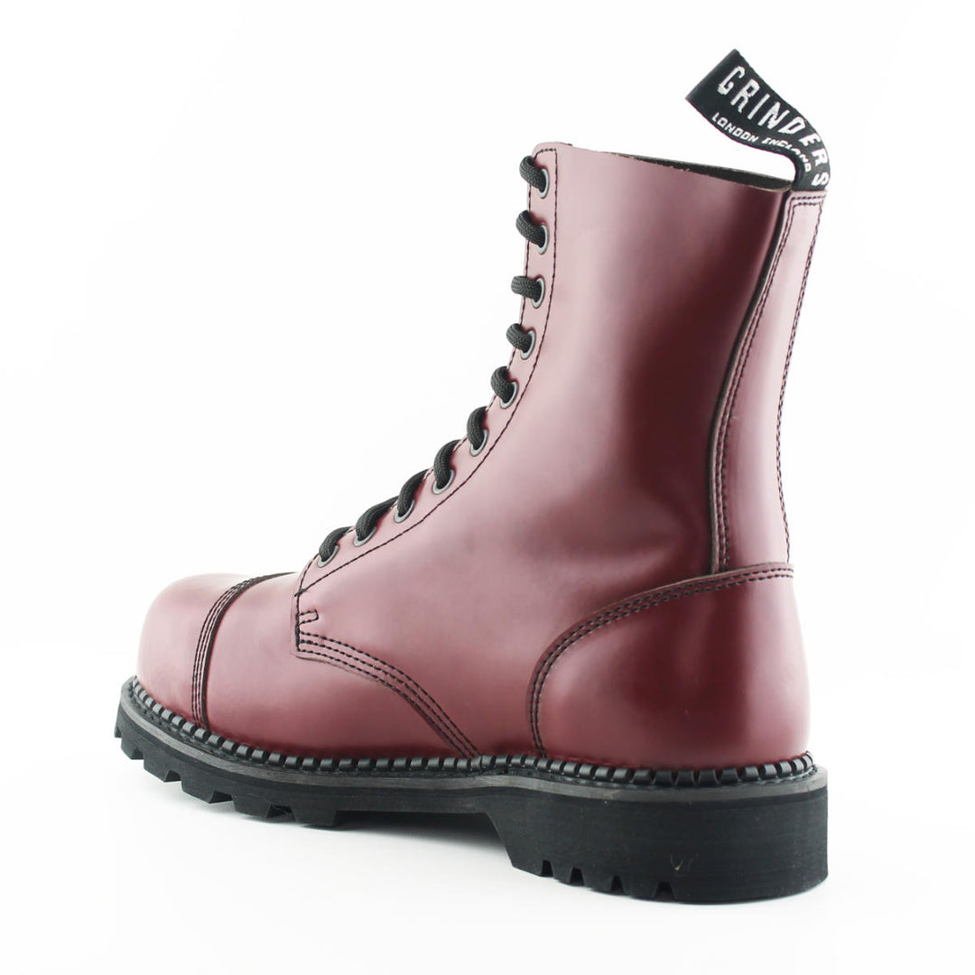 Grinders HUNTER New Cherry Red Rock Leather Safety Steel Cap Lace Up Combat Derby Boots
