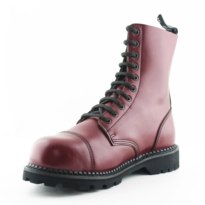 Grinders HUNTER New Cherry Red Rock Leather Safety Steel Cap Lace Up Combat Derby Boots