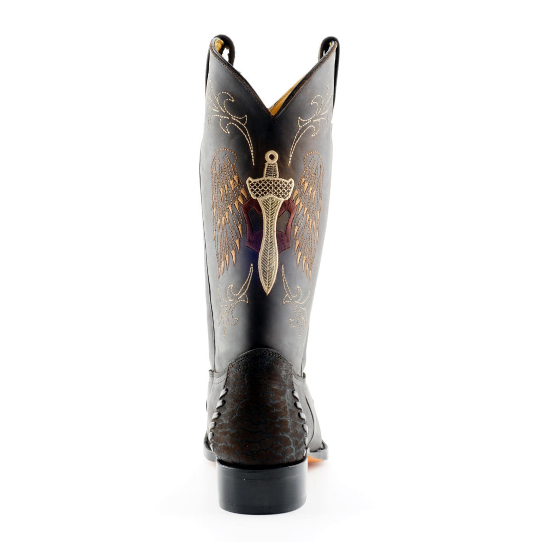 Grinders KANSAS New Cowboy Western Biker Rock Boots Black Brown Leather Square Toe
