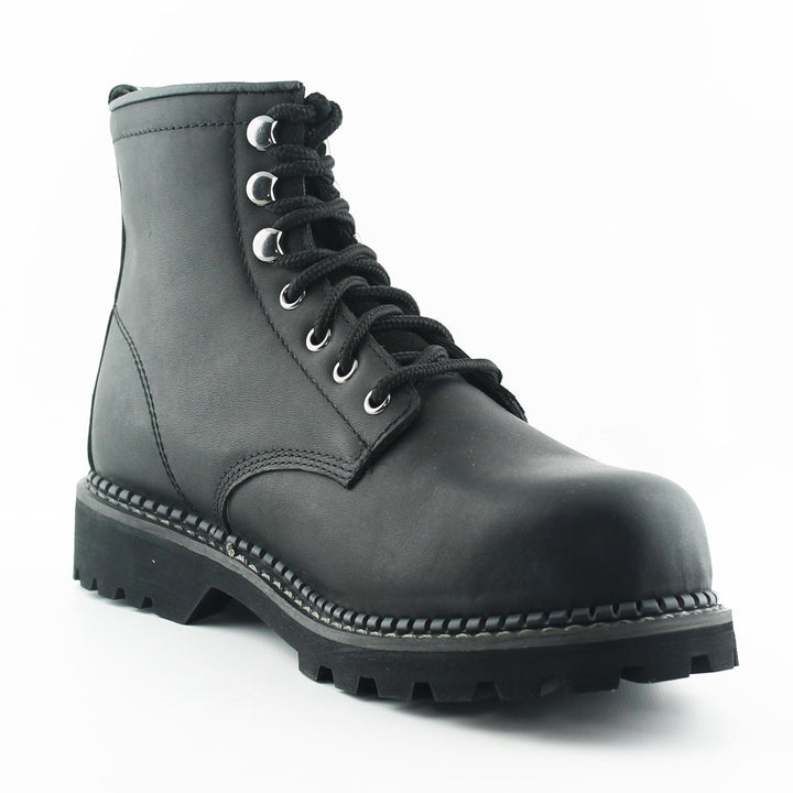 Grinders KESTREL Black Brown Leather Safety Steel Cap Lace Up Combat Boots