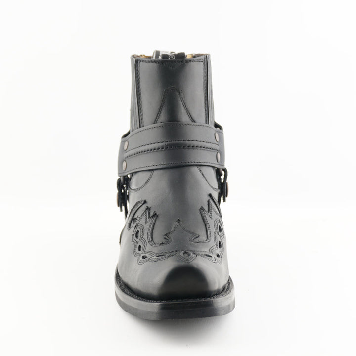Grinders MONTANA New Black Rock Leather Low Ankle Boots Western Biker Cowboy