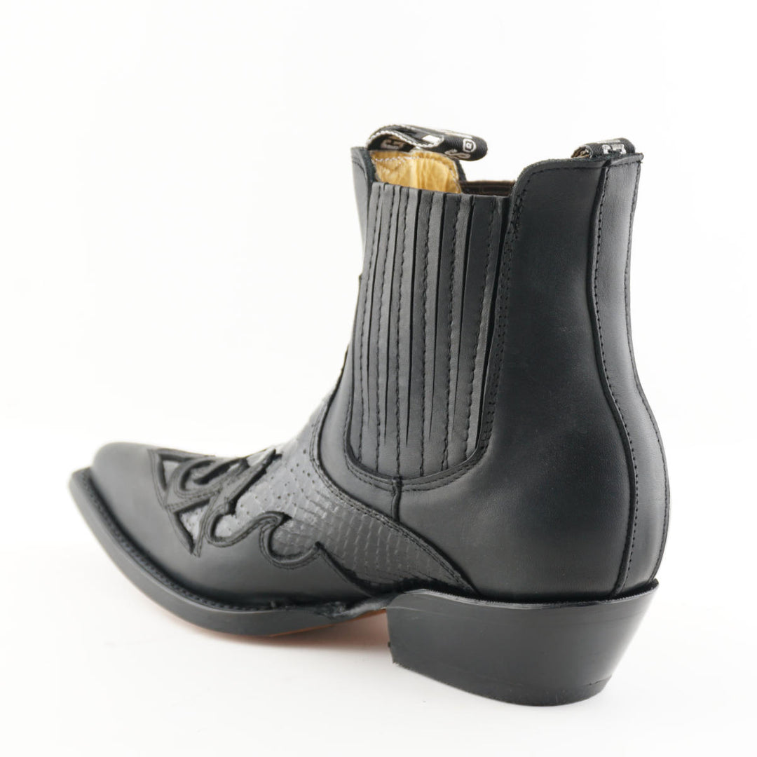 Grinders NEVADA New Classic Cowboy Western Rock Boots Low Ankle Short Black Leather