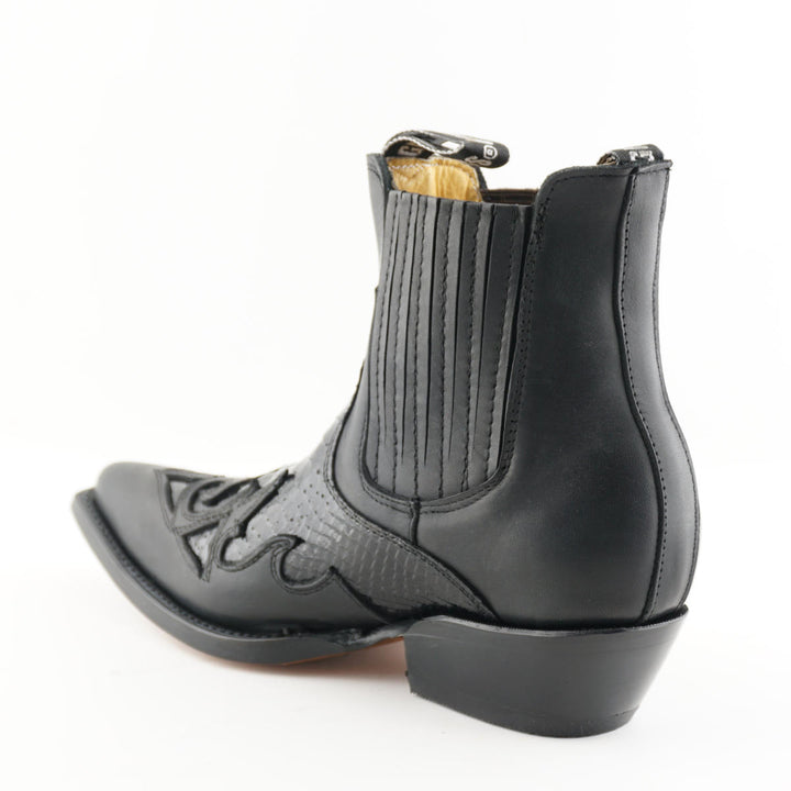 Grinders NEVADA New Classic Cowboy Western Rock Boots Low Ankle Short Black Leather