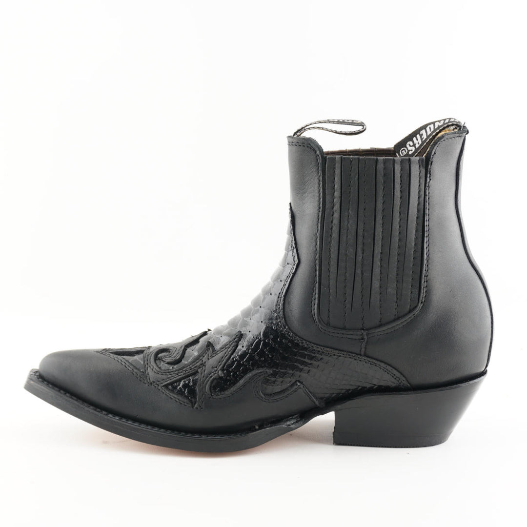 Grinders NEVADA New Classic Cowboy Western Rock Boots Low Ankle Short Black Leather