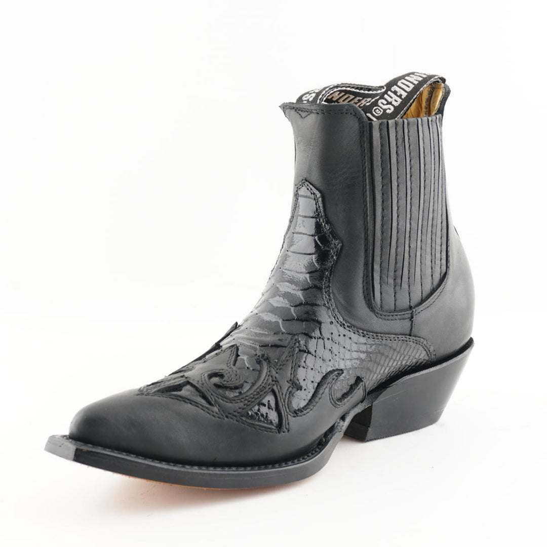 Grinders NEVADA New Classic Cowboy Western Rock Boots Low Ankle Short Black Leather