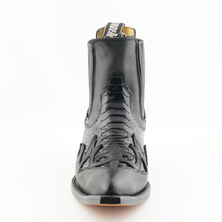 Grinders NEVADA New Classic Cowboy Western Rock Boots Low Ankle Short Black Leather