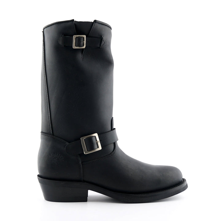 Grinders REBEL Black Leather Engineer Biker Boots