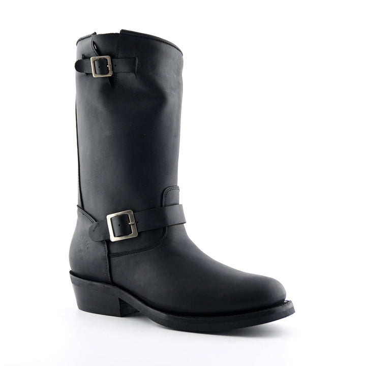 Grinders REBEL Black Leather Engineer Biker Boots