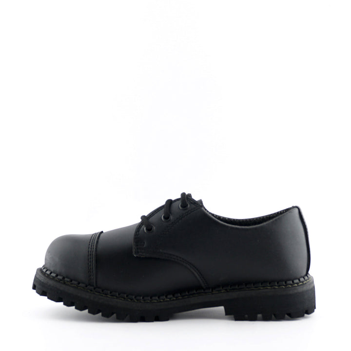 Grinders REGENT New Steel Toe Cap Rock Lace Up Shoes Black Leather