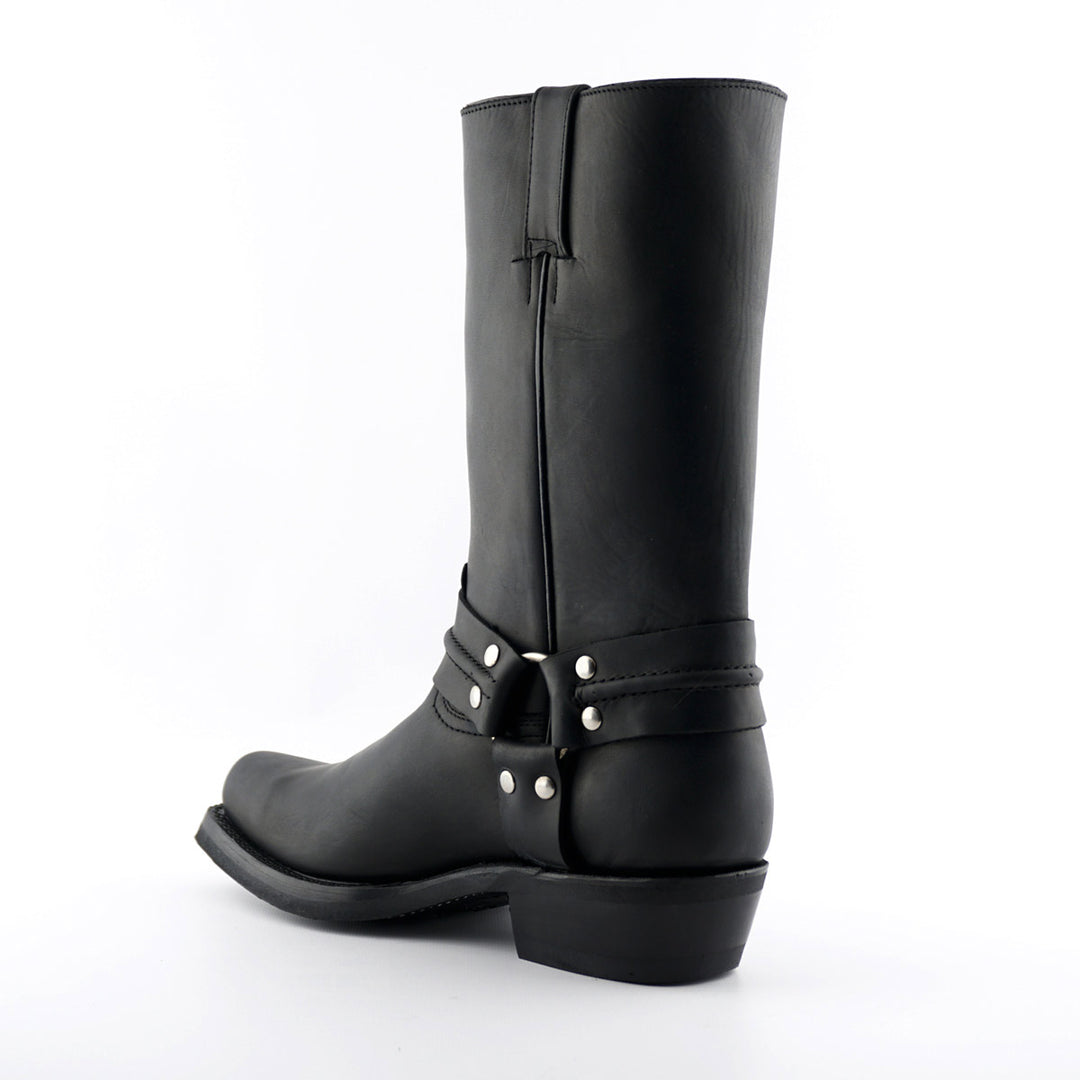 Grinders RENEGADE HI Harness Hi Cowboy Biker Boots Black Brown Leather